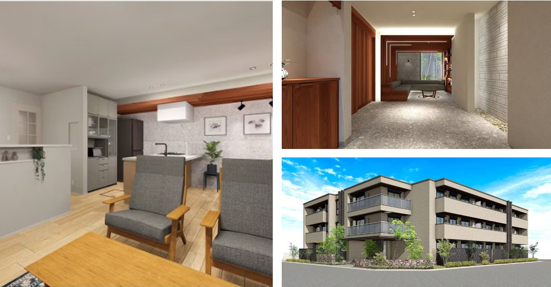 【阪急京都線・南茨木駅近くに竣工】3方道路の敷地条件を活かした設計の工夫は現地でお確かめを。入居者ニーズを満たす充実の設備・仕様も充実している重量鉄骨造3階建て高級賃貸マンション 完成実例見学会｜積水ハウス