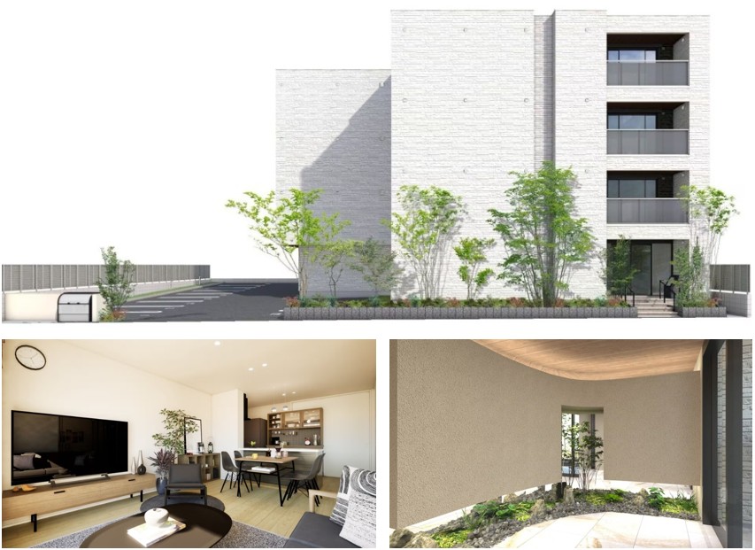 【地下鉄東山線・本郷駅近くの好立地の土地を購入して活用】ビルトイン駐車場を設けて全戸数分の駐車台数を確保するなど長期安定経営を支えるポイントが満載。重量鉄骨造4階建て賃貸マンション 完成実例見学会|積水ハウス