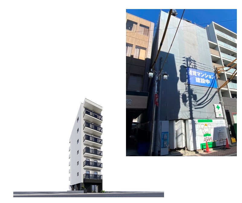 【西武新宿線・井荻駅から徒歩3分に建築中】間口6.5ｍの敷地に間取りを工夫しながら1フロアに1K2戸を実現！こだわりの内装や竣工前しか見られない構造の内側は見逃せない店舗併用賃貸マンション 構造見学会｜朝日建設