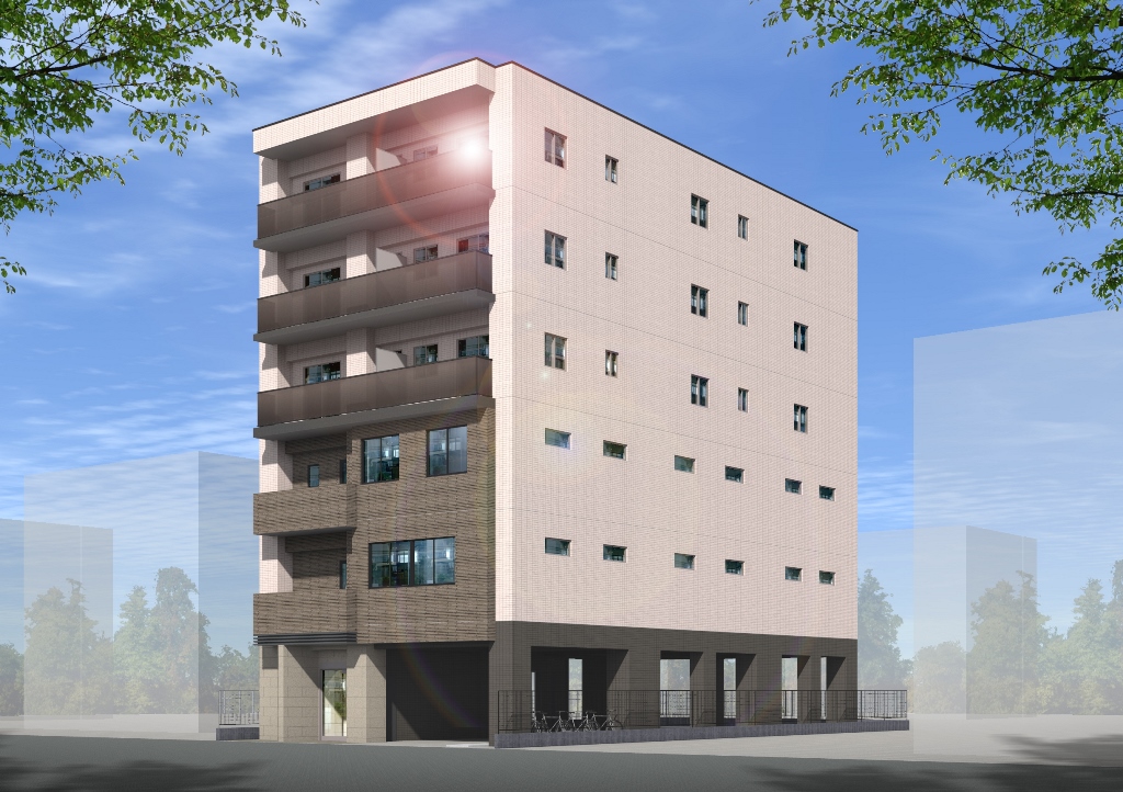 【新杉田駅近くに建築中】約92坪の敷地を最大限活用！40～50㎡の1～2LDKは必見。全戸角部屋の事務所併用賃貸マンション 構造見学会｜朝日建設0