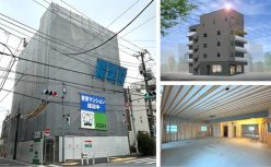 【中目黒・駒沢通り沿いの角地で建築中】1フロアに57㎡・66㎡の2タイプの2LDKを配置した店舗兼自宅併用賃貸マンション 構造見学会｜朝日建設