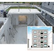 【新小岩駅から徒歩7分の好立地】工場生産された大型のコンクリートパネルで床・壁・屋根を構成して建築中。高い建物性能の内側が見られるPC造4階建て賃貸マンション 構造見学会｜大成建設ハウジング