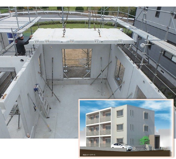 【川口駅から徒歩13分、荒川運動公園近くの敷地に建築中】圧倒的な耐震・耐火性能、高い遮音性、断熱性、気密性を誇る構造の内側は必見。PC造3階建て賃貸マンション 構造見学会｜大成建設ハウジング