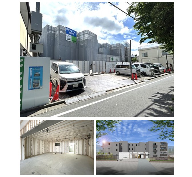 1290.73m²の敷地で老朽化した2棟を建て替え。全戸70㎡以上の3LDKは見逃せない、駒沢公園近くに建築中の賃貸マンション 構造見学会|朝日建設