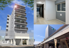 【横浜・大口駅から徒歩3分の好立地に竣工】商店街に面した間口7.4mの土地を最大限活用した設計の工夫はぜひ現地で確認を。店舗併用賃貸マンションの完成見学会|朝日建設