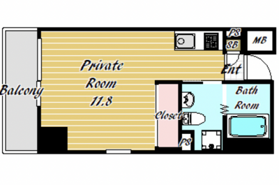 シーズ・アパートメント中之島の間取り