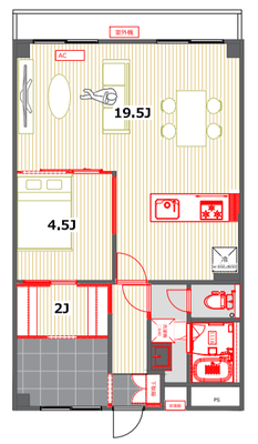 TOMOS　空に溶け込むの間取り図