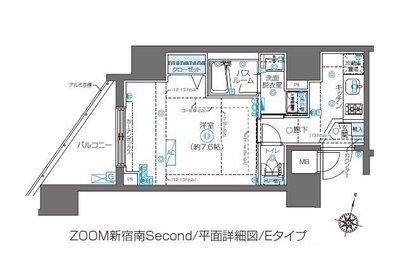 ZOOM新宿南Secondの間取り
