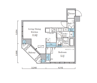 アーバネックス八丁堀の間取り