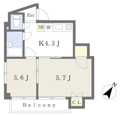オーリンビル天神南の間取り