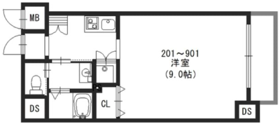 モノトーン難波の間取り