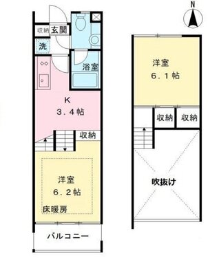 Hi-ROOMS桜上水Bの間取り