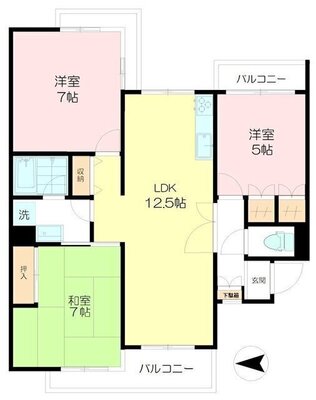 パストラル武蔵野Aの間取り
