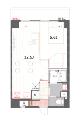 三敬中洲マンション【TOMOS】の間取り