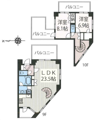 エスティメゾン北新宿の間取り