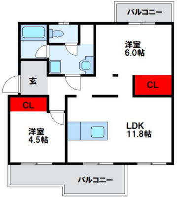 東福間団地の間取り