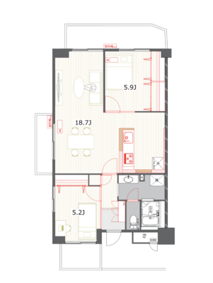 アーバンドエル塩釜口の間取り