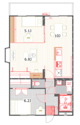 ヴィバーチェ大橋南の間取り