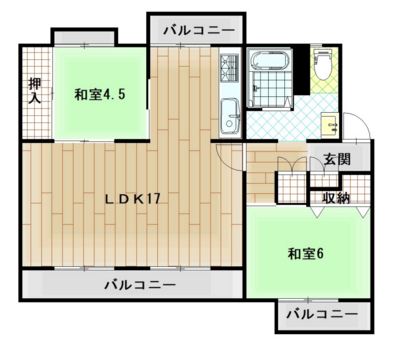 野間台住宅の間取り
