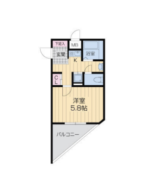 ロイヤルヒル神戸三ノ宮ツー (ロイヤルヒル神戸三ノ宮Ⅱ)の間取り