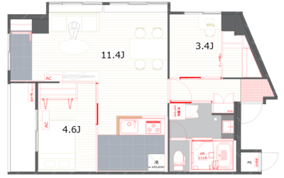 ツインプラザ向ヶ丘B棟【TOMOS】の間取り