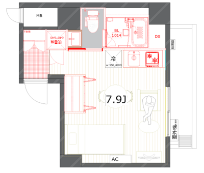 三敬中洲マンション【TOMOS】の間取り