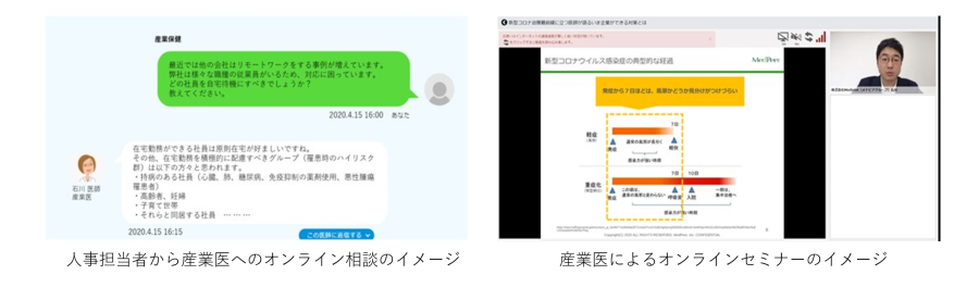 企業経営者・人事担当者から産業医へのオンライン相談窓口の提供