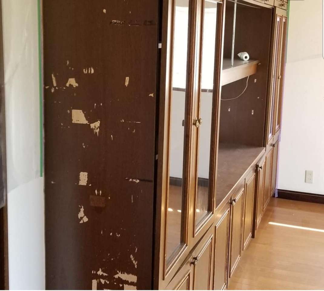 さいたま市中央区空室戸建て 備え付け家具の復元塗装 戸建ての施工事例 青森県八戸市の傷補修やリペア 塗装 復元のマルシン