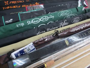 買取させて頂いた釣り竿、品出しが概ね完了致しました！