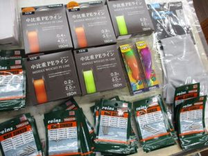 レインズ､ネイルシンカー・サムポッパー1091・高比重PEラインなど入荷致しました。