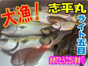 【戸塚中継店】▼釣果情報▼Mちゃんさん志平丸のLT五目で大漁GET！