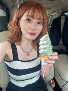 よもぎソフトを食べた🍦🌿