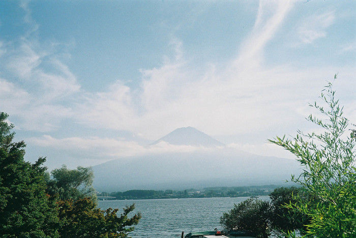 河口湖と富士山