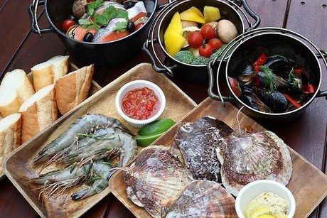 バーベキューの食材の写真