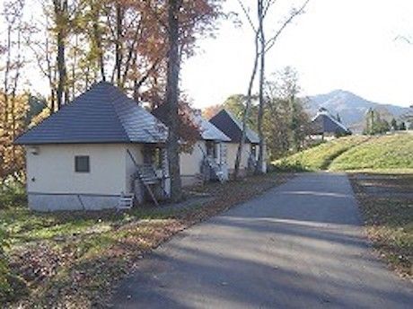 コテージが道の横に立っている通路の写真