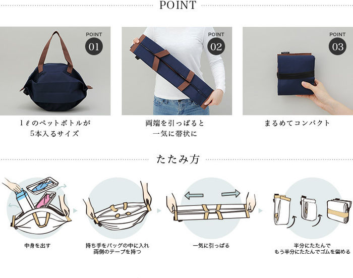 バッグの折り畳み方の画像