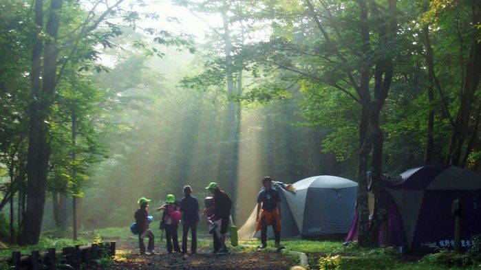 裾野市でのキャンプの様子