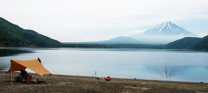 浩庵キャンプ場から見える富士山の写真