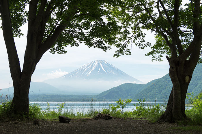 浩庵キャンプ場からの富士山の眺め