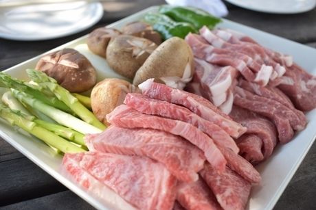 バーベキューの食材の写真