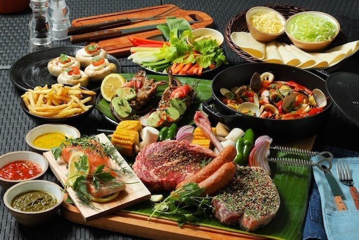 プレミアムバーベキューコースの食材の写真