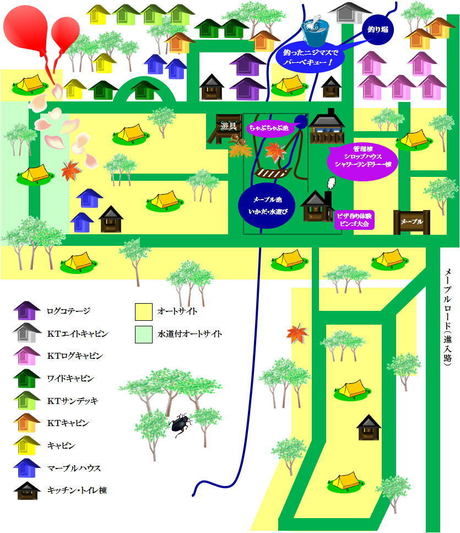 メープル那須高原キャンプグランドのサイトマップ