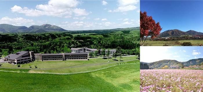 休暇村蒜山高原の上空からの写真