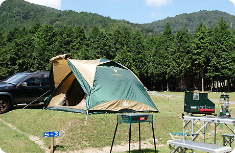 キャンプリゾート森のひとときでのキャンプの様子