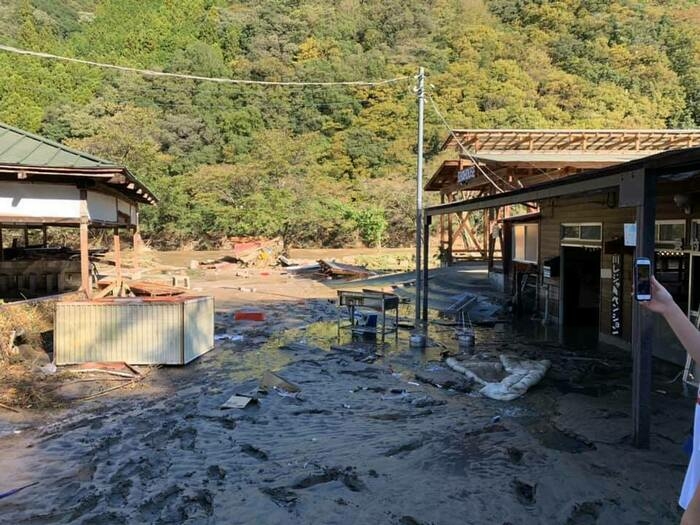 上小川レジャーペンションの河川増水による被害