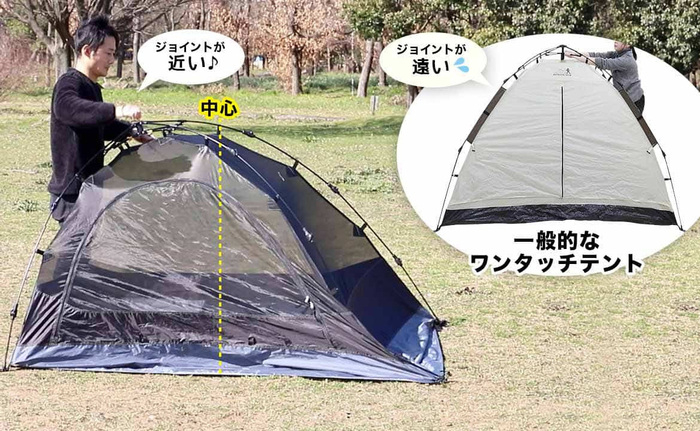 ワンタッチアシメテントの設営