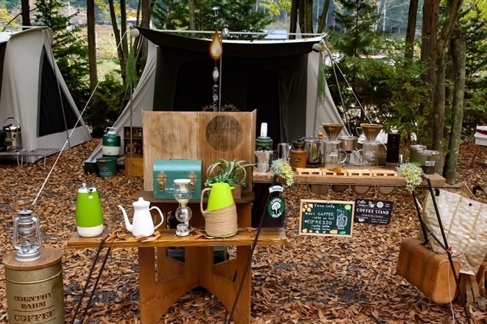 キャンプのキッチンカウンター