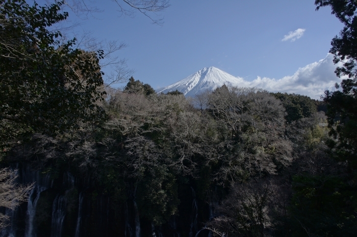 白糸の滝付近から見える富士山