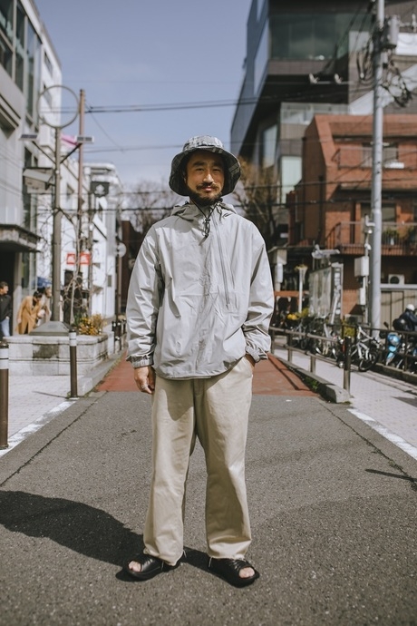 スノーピーク表参道の男性スタッフのファッションスナップ