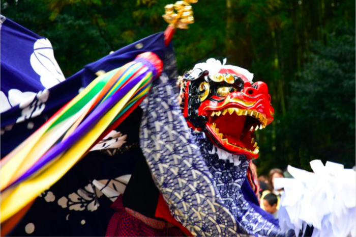 門僕神社秋祭りの様子